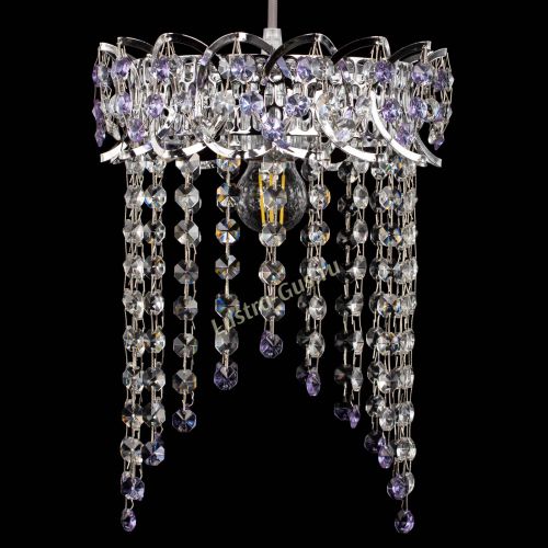 Барная люстра Астра №1 оптикон Фиолетовая в Кирове Гусь Хрустальный