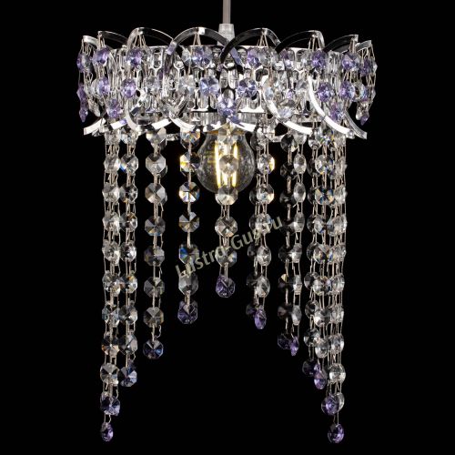 Барная люстра Астра №1 оптикон Фиолетовая в Кирове Гусь Хрустальный