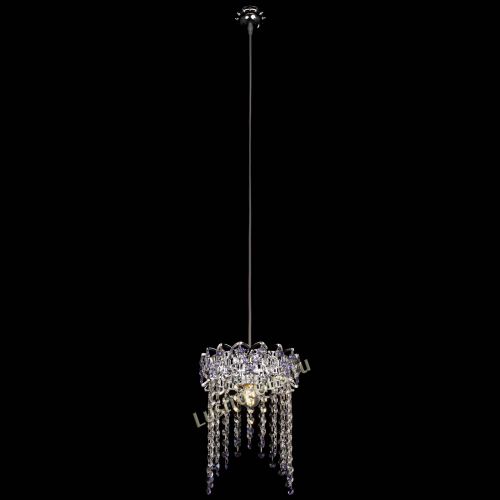 Барная люстра Астра №1 оптикон Фиолетовая в Кирове Гусь Хрустальный