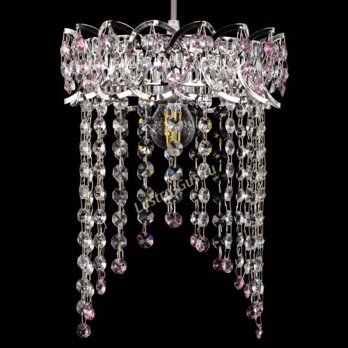 Барная люстра Астра №1 оптикон Розовая в Кирове Гусь Хрустальный
