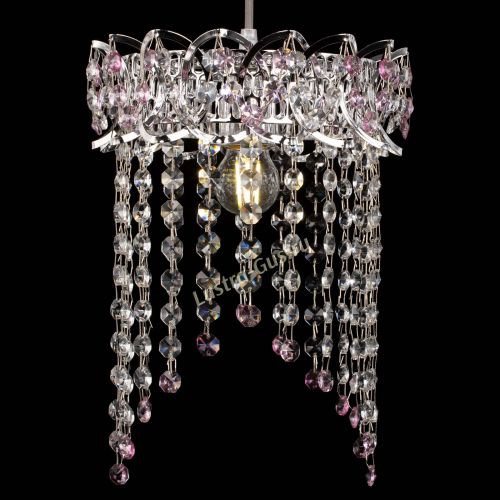 Барная люстра Астра №1 оптикон Розовая в Кирове Гусь Хрустальный