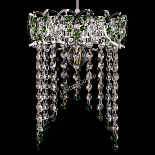 Барная люстра Астра №1 оптикон Зеленая в Кирове Гусь Хрустальный