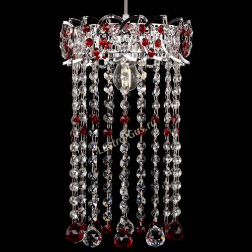 Барная люстра Астра №1 шар 30 длинная Красная в Кирове Гусь Хрустальный