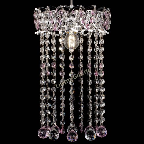 Барная люстра Астра №1 шар 30 длинная Розовая в Кирове Гусь Хрустальный
