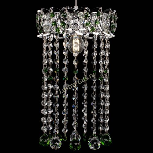 Барная люстра Астра №1 шар 30 длинная Зеленая в Кирове Гусь Хрустальный