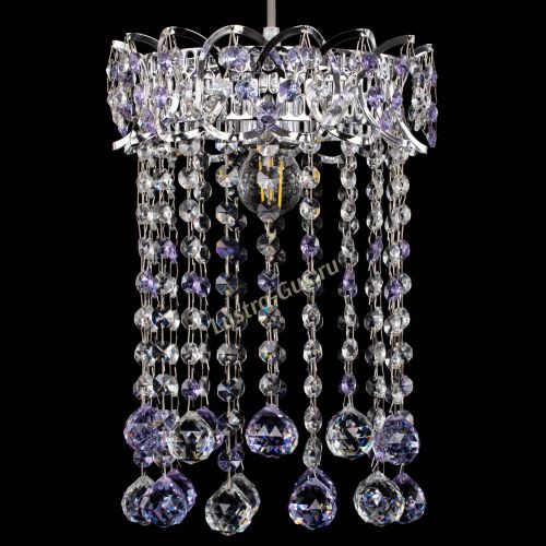 Барная люстра Астра №1 шар 30 фиолетовая в Кирове Гусь Хрустальный