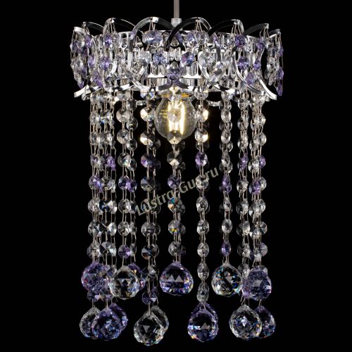 Барная люстра Астра №1 шар 30 фиолетовая в Кирове Гусь Хрустальный