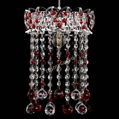 Барная люстра Астра №1 шар 30 красная в Кирове Гусь Хрустальный