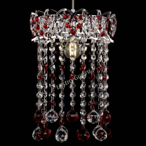 Барная люстра Астра №1 шар 30 красная в Кирове Гусь Хрустальный