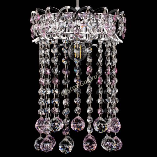 Барная люстра Астра №1 шар 30 розовая в Кирове Гусь Хрустальный