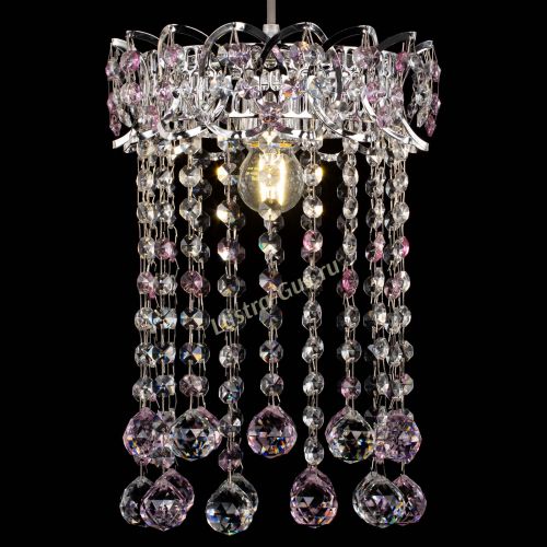 Барная люстра Астра №1 шар 30 розовая в Кирове Гусь Хрустальный