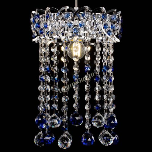 Барная люстра Астра №1 шар 30 синяя в Кирове Гусь Хрустальный