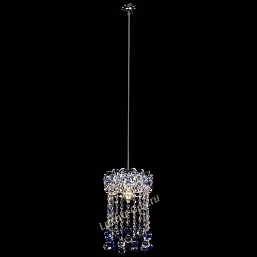 Барная люстра Астра №1 шар 30 синяя в Кирове Гусь Хрустальный
