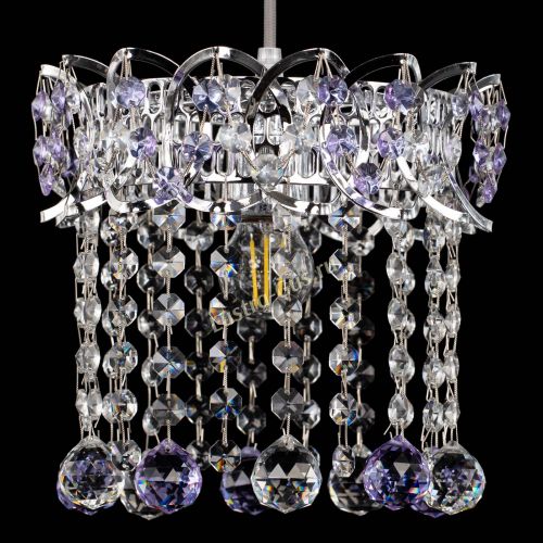 Барная люстра Астра №1 шар фиолетовая в Кирове Гусь Хрустальный