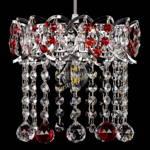 Барная люстра Астра №1 шар красная в Кирове Гусь Хрустальный