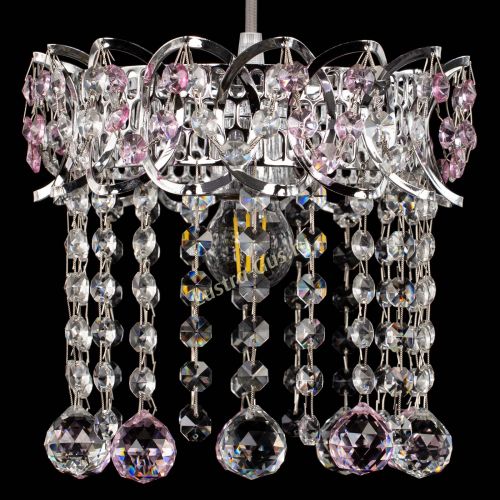 Барная люстра Астра №1 шар розовый в Кирове Гусь Хрустальный