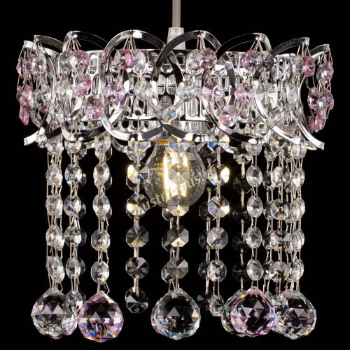 Барная люстра Астра №1 шар розовый в Кирове Гусь Хрустальный