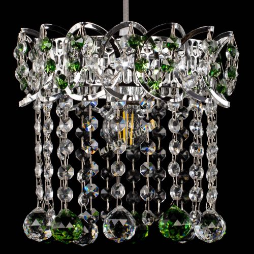 Барная люстра Астра №1 шар зеленая в Кирове Гусь Хрустальный