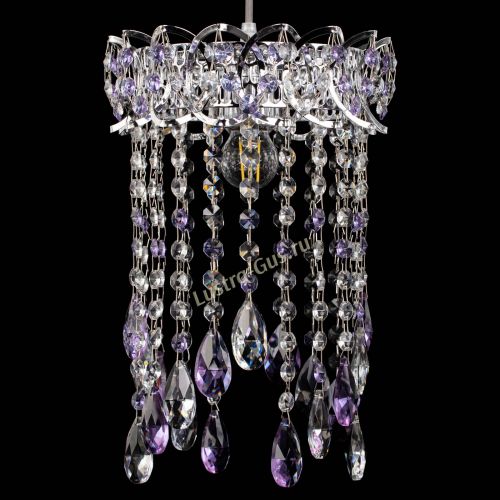 Барная люстра Астра №1 журавлик Фиолетовая в Кирове Гусь Хрустальный