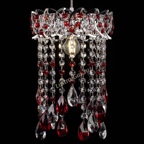 Барная люстра Астра №1 журавлик Красная в Кирове Гусь Хрустальный