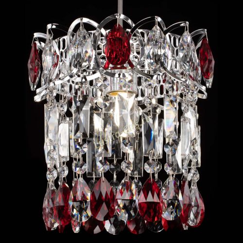 Барная люстра Астра №1 красная в Кирове Гусь Хрустальный
