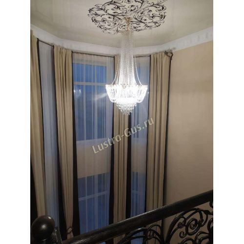 Люстра Екатерина большая с подвесом в Кирове Гусь Хрустальный