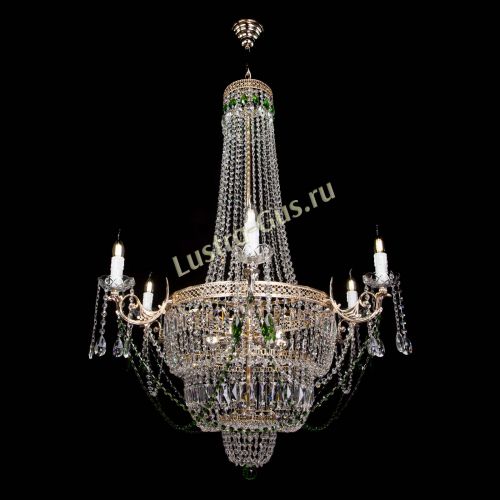 Люстра Елизавета Венеция зеленая в Кирове Гусь Хрустальный