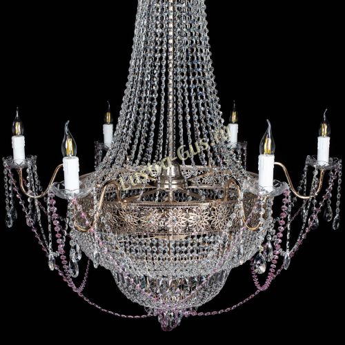 Люстра Елизавета Восток розовая в Кирове Гусь Хрустальный