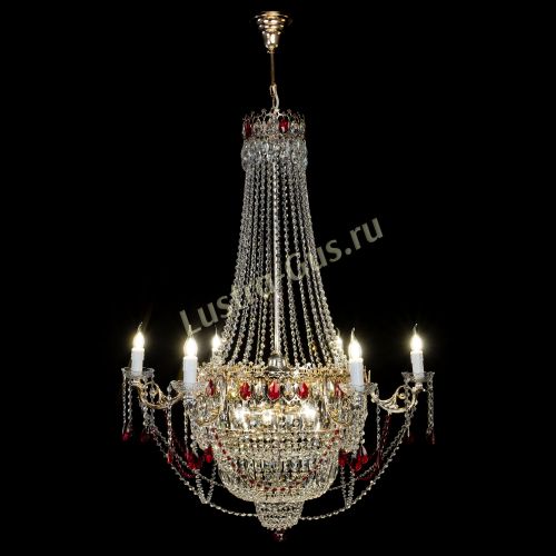 Люстра Елизавета красная в Кирове Гусь Хрустальный