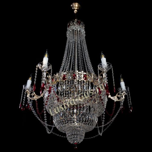 Люстра Елизавета красная в Кирове Гусь Хрустальный