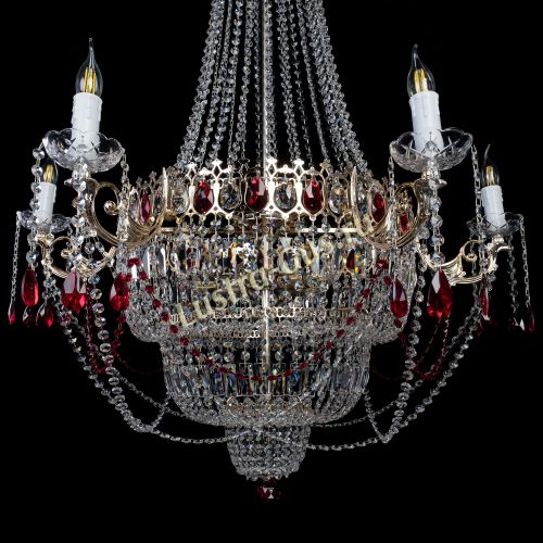 Люстра Елизавета красная в Кирове Гусь Хрустальный