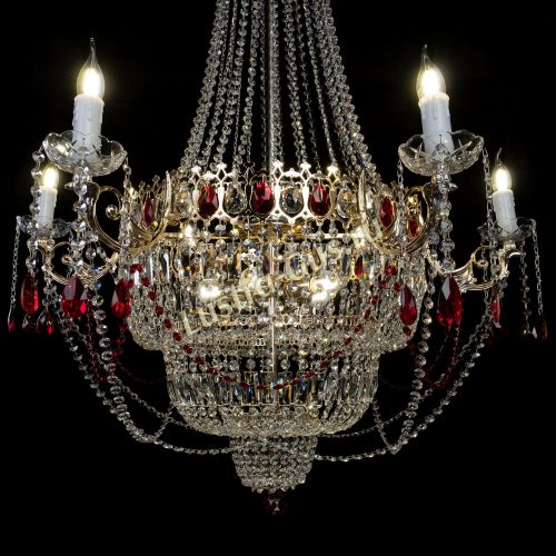 Люстра Елизавета красная в Кирове Гусь Хрустальный