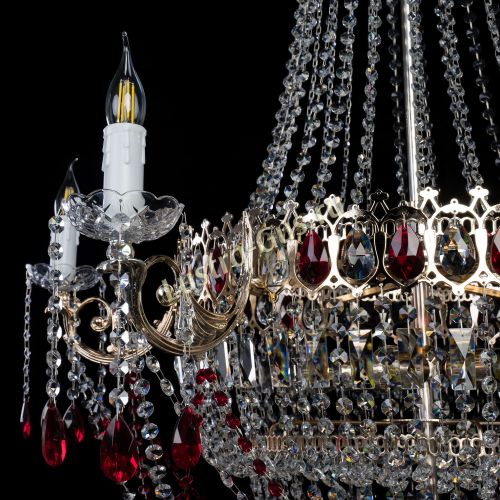 Люстра Елизавета красная в Кирове Гусь Хрустальный