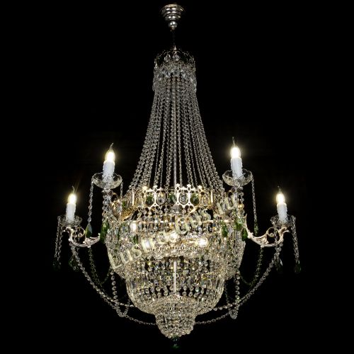 Люстра Елизавета зеленая в Кирове Гусь Хрустальный