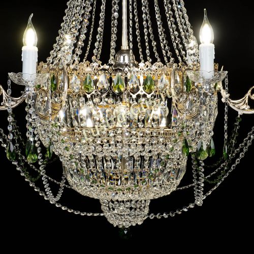 Люстра Елизавета зеленая в Кирове Гусь Хрустальный