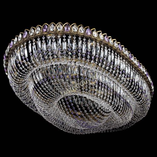 Люстра Кольцо Овал №17 под бронзу фиолетовая в Кирове Гусь Хрустальный