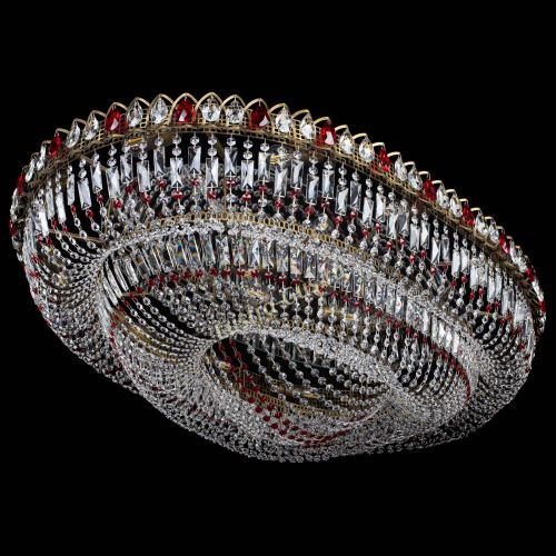 Люстра Кольцо Овал №17 под бронзу красная в Кирове Гусь Хрустальный