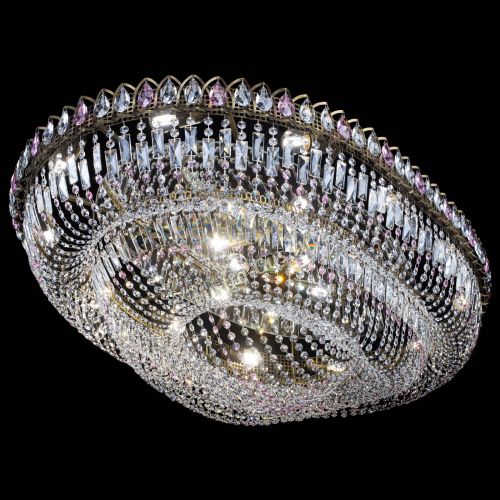 Люстра Кольцо Овал №17 под бронзу розовая в Кирове Гусь Хрустальный