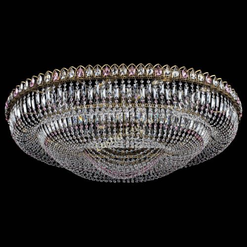 Люстра Кольцо Овал №17 под бронзу розовая в Кирове Гусь Хрустальный