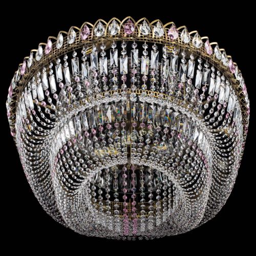 Люстра Кольцо Овал №17 под бронзу розовая в Кирове Гусь Хрустальный