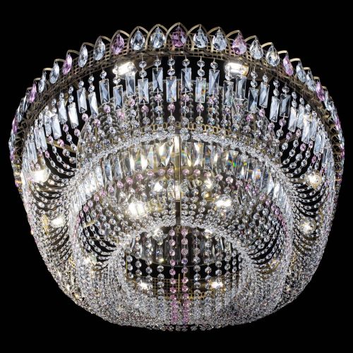 Люстра Кольцо Овал №17 под бронзу розовая в Кирове Гусь Хрустальный