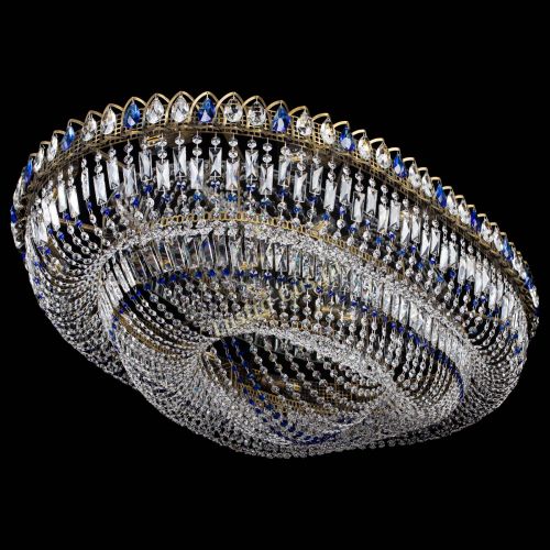 Люстра Кольцо Овал №17 под бронзу синяя в Кирове Гусь Хрустальный