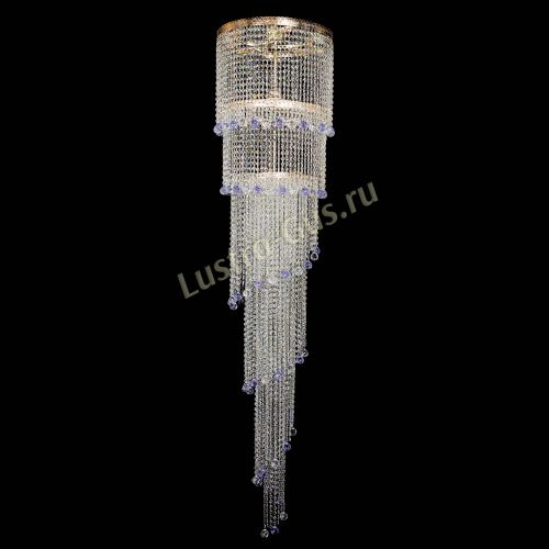 Люстра Милан каскад шар фиолетовый в Кирове Гусь Хрустальный