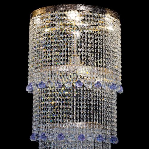 Люстра Милан каскад шар фиолетовый в Кирове Гусь Хрустальный