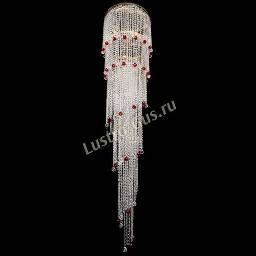 Люстра Милан каскад шар красный в Кирове Гусь Хрустальный