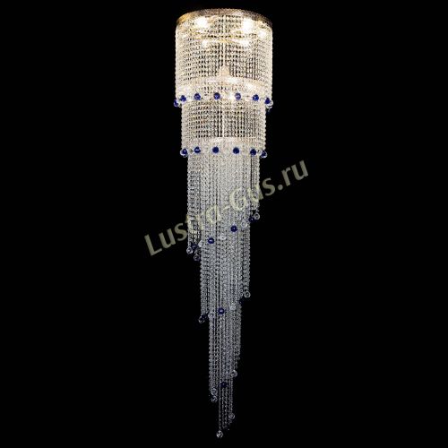 Люстра Милан каскад шар синий в Кирове Гусь Хрустальный