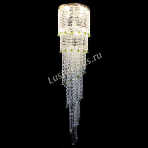 Люстра Милан каскад шар зеленый в Кирове Гусь Хрустальный