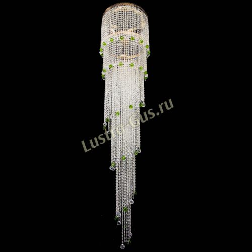 Люстра Милан каскад шар зеленый в Кирове Гусь Хрустальный