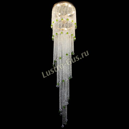 Люстра Милан каскад шар зеленый в Кирове Гусь Хрустальный