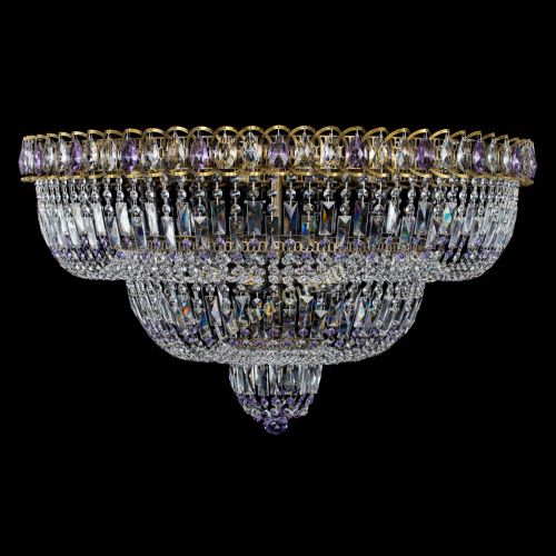 Люстра Водопад Обтикон №15 под бронзу фиолетовая в Кирове Гусь Хрустальный
